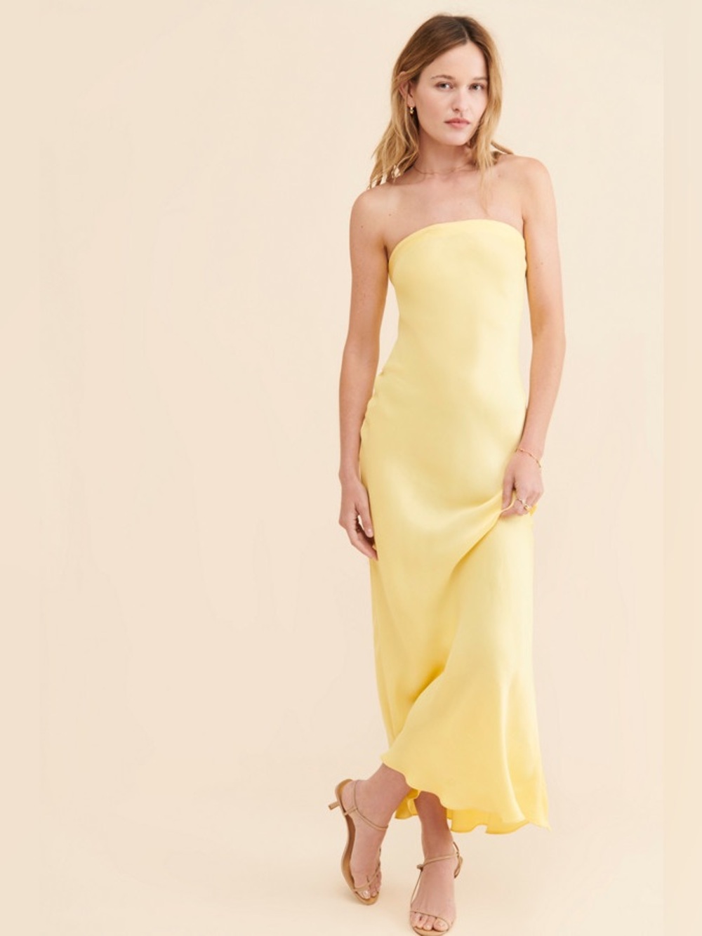 Summer Away Matera Strapless Maxi Dress - Yellow